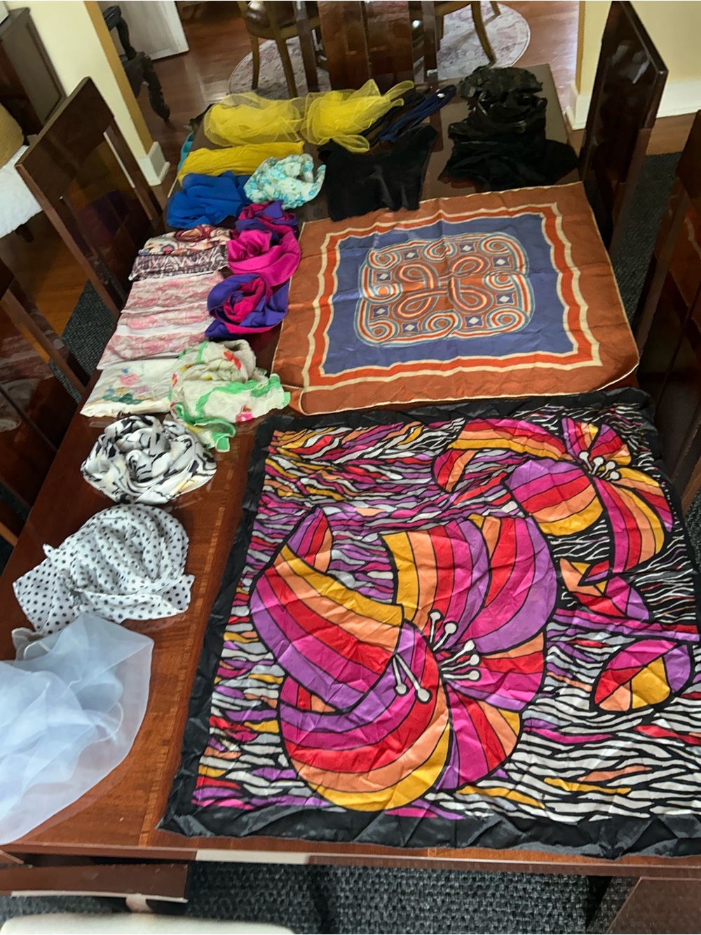 Multicolor Floral Silk Scarf lot - Women Accessories 26 Scarves & Wraps